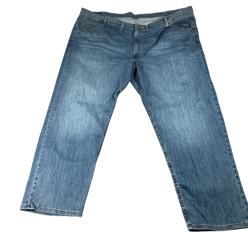 Wrangler Premium Quality Mens Blue Straight Leg Jeans 48x30 Medium Wash